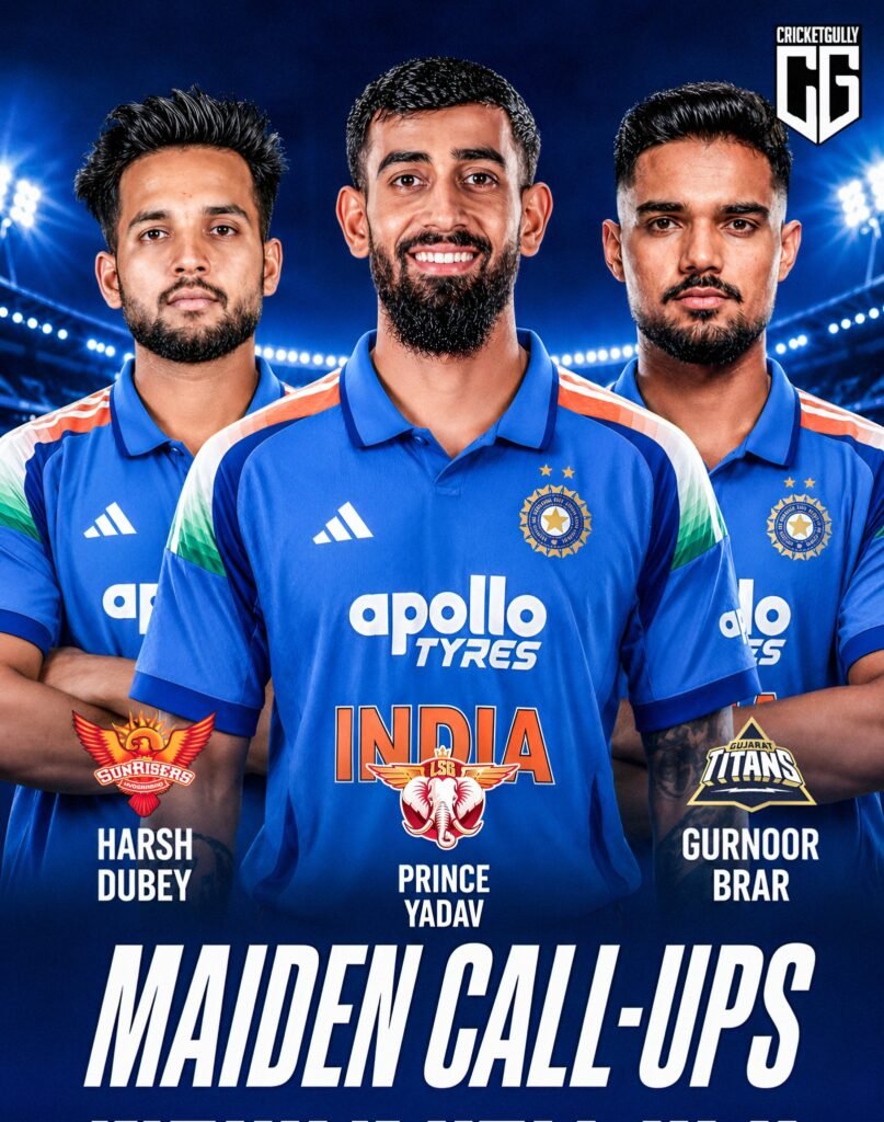 Harsh Dubey, Prince Yadav & Gurnoor Brar receive their maiden Team India call-ups